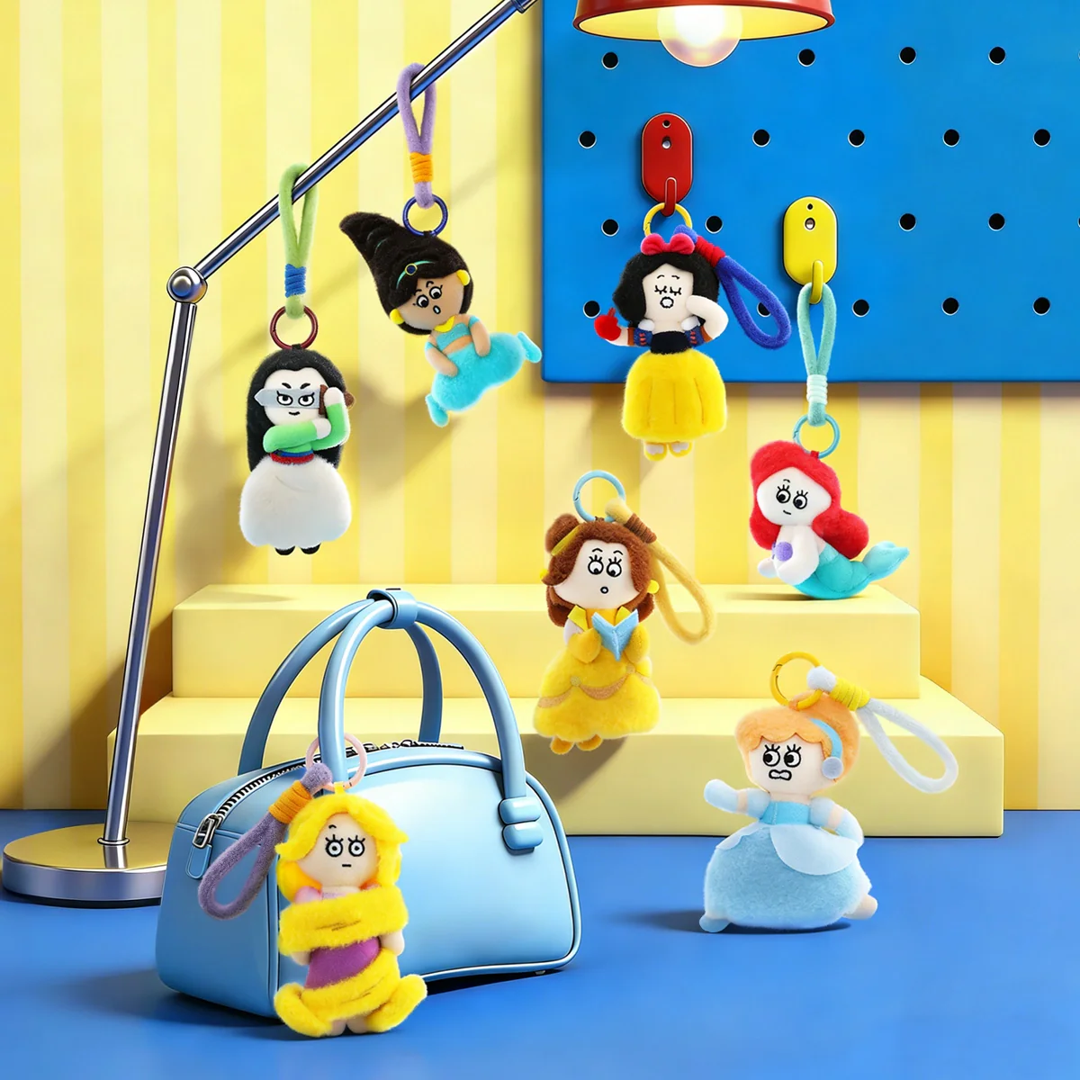 DISNEY PRINCESSES ON THE RUN PLUSH KEYCHAIN