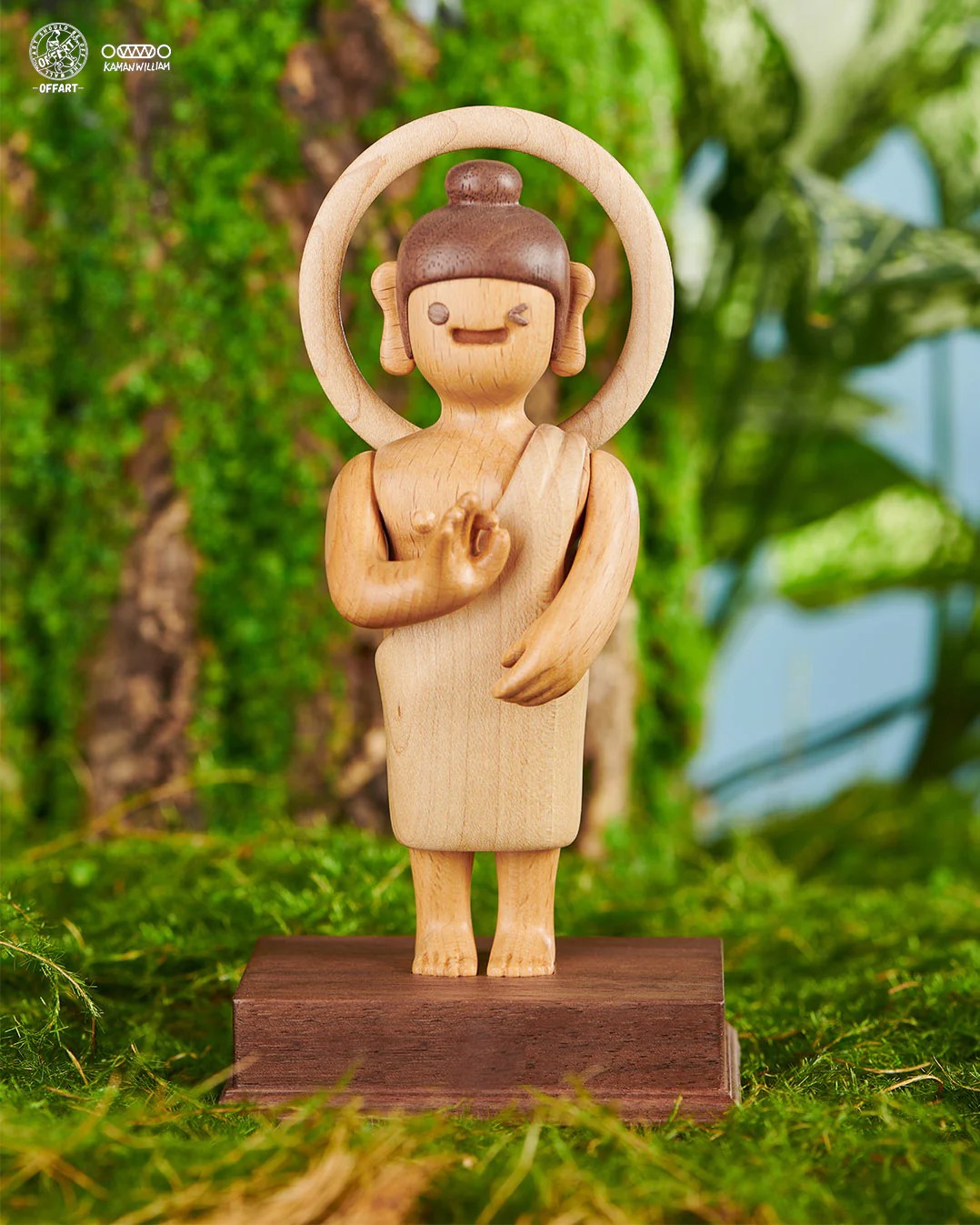 OFFART X Kamanwilliam OK Buddha Everything's OK Wooden Statue