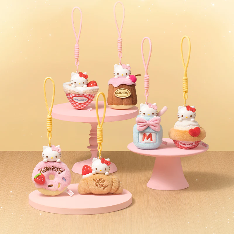 Hello Kitty Afternoon Tea-Themed Plush Keychain Aromatherapy Pendant Blind Box 