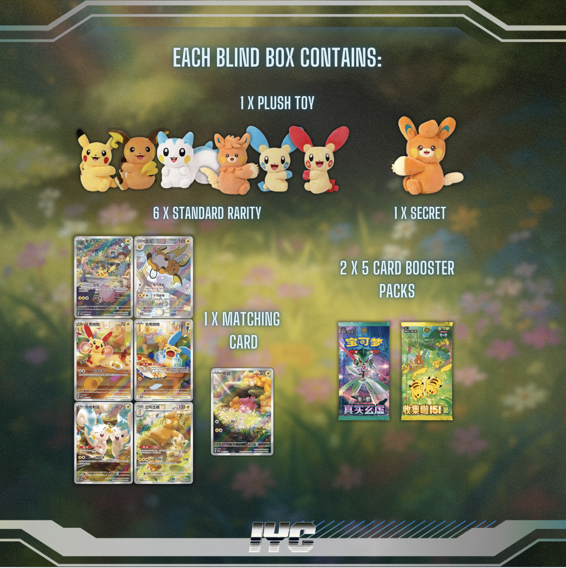 Electric Plush Blind Box +  plush + Single Cards - Simplified Chinese Pokemon