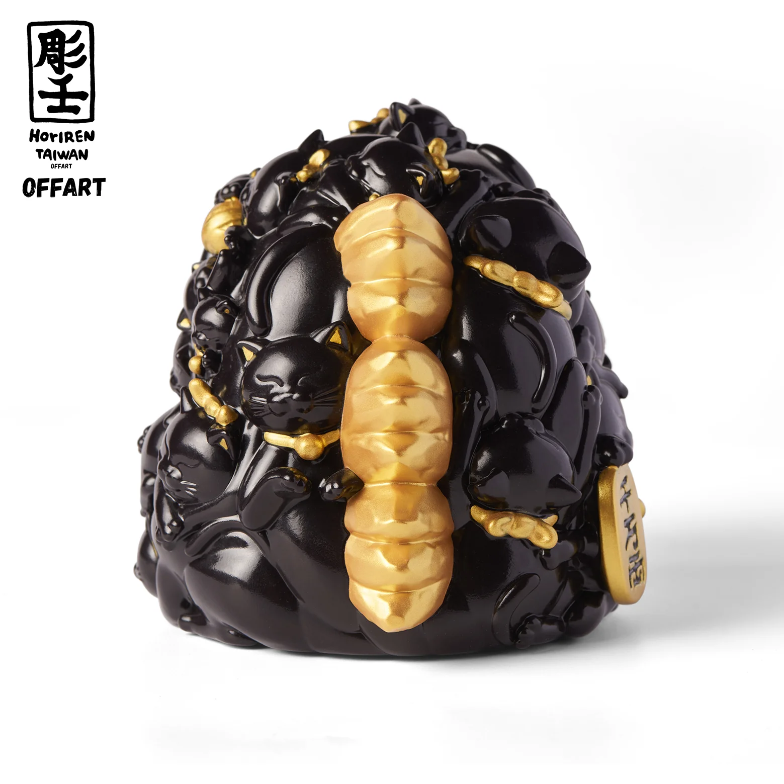 OFFART X HORIREN RED FLAME HUNDRED CATS MINI BLACK GOLD 