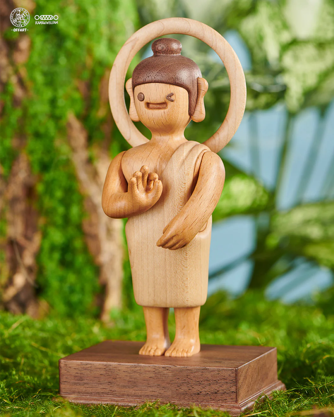 OFFART X Kamanwilliam OK Buddha Everything's OK Wooden Statue