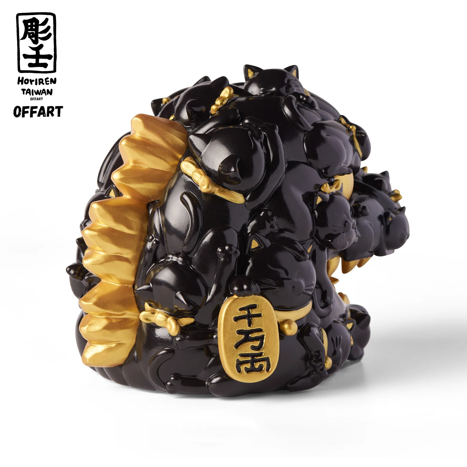 OFFART X HORIREN RED FLAME HUNDRED CATS MINI BLACK GOLD 