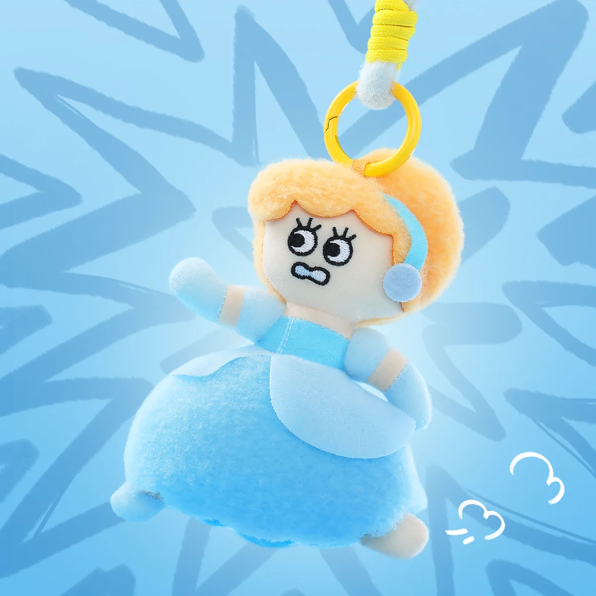 DISNEY PRINCESSES ON THE RUN PLUSH KEYCHAIN