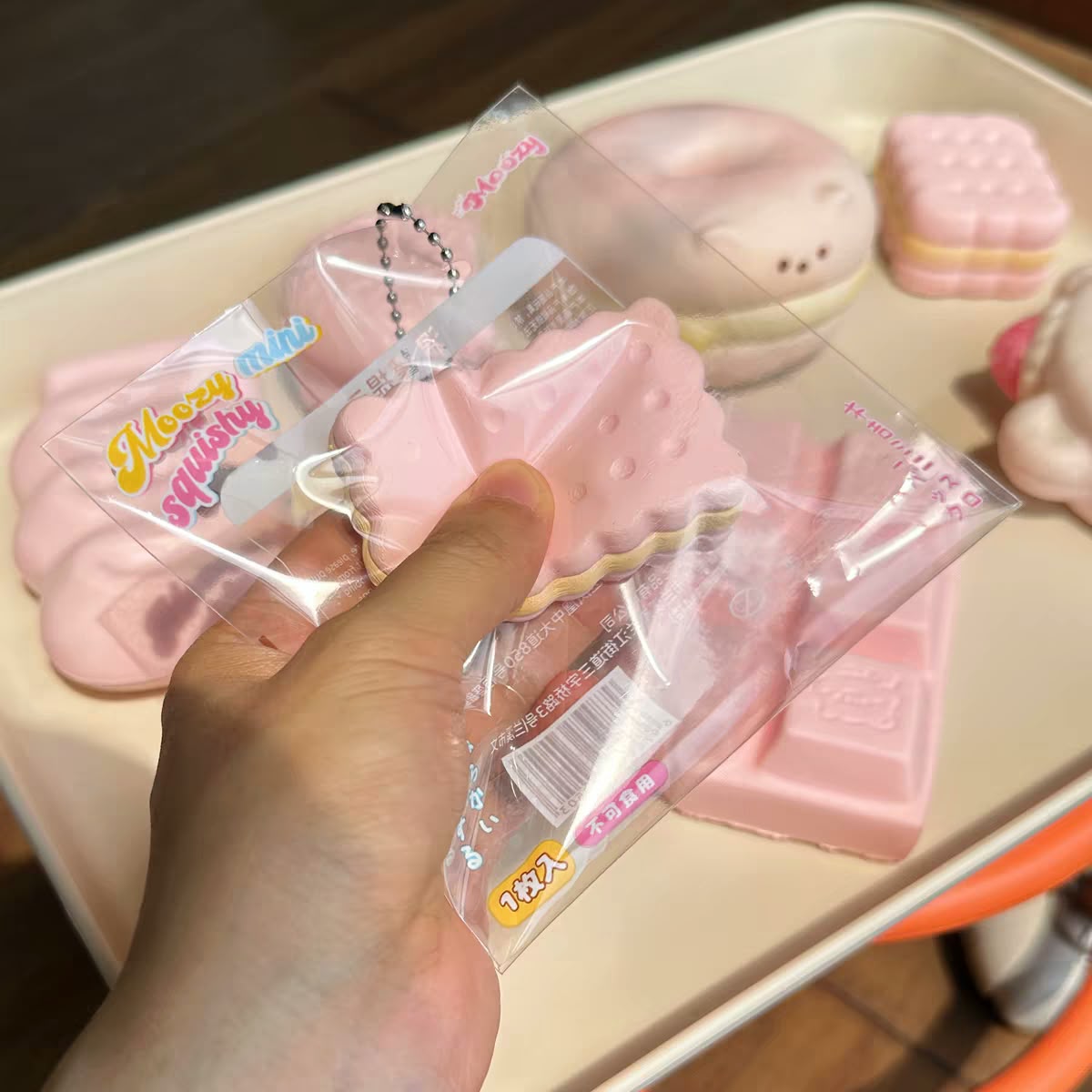 Moozy Mini Pink Soda Cracker Squishy