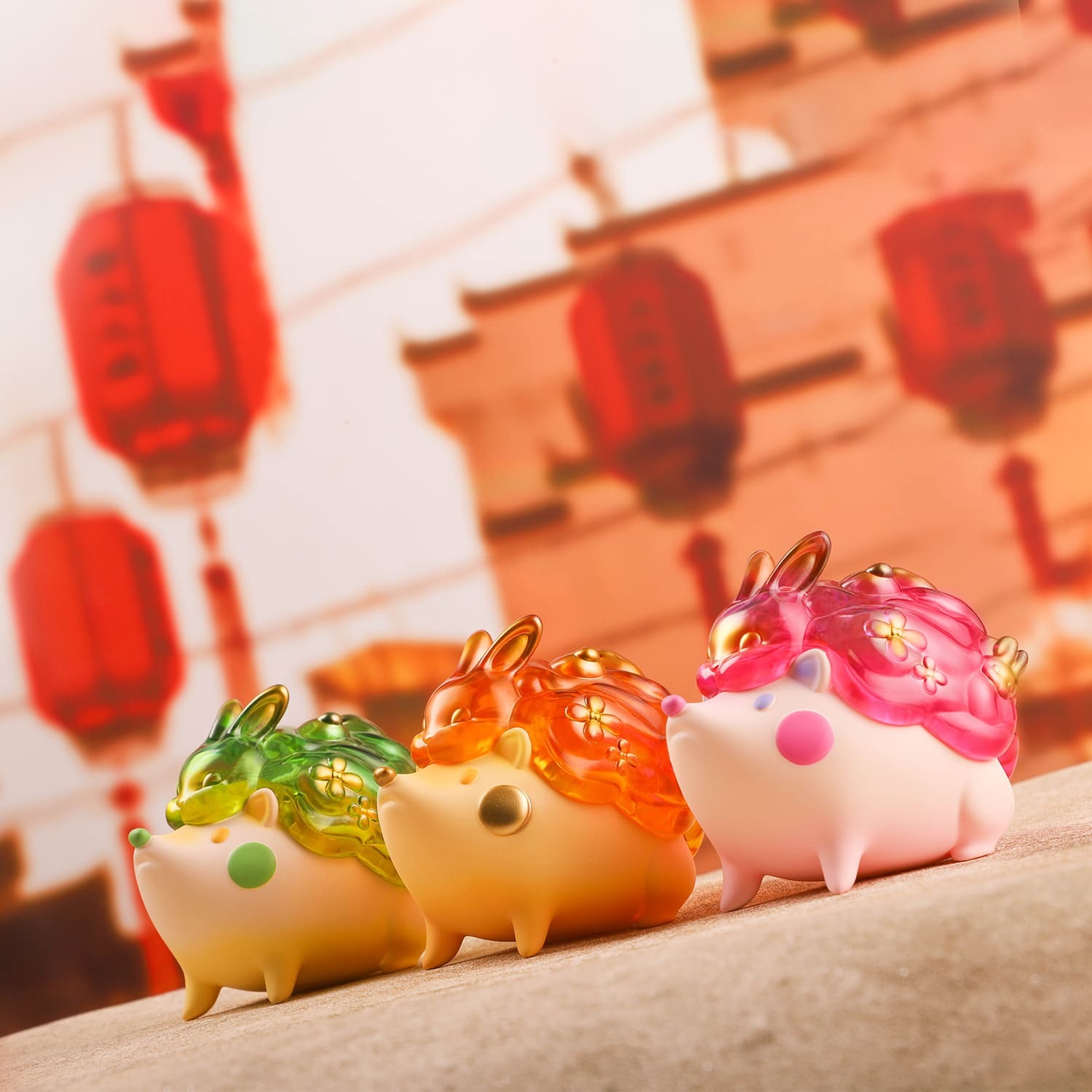 Jade Rabbit Hedgehog - Dancing Rabbit Set of 2 by Luyao