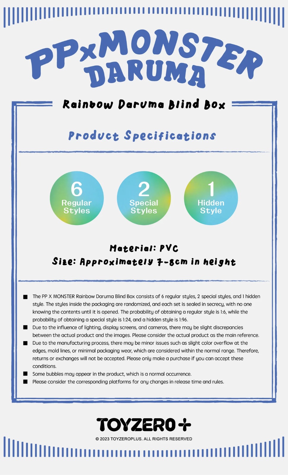 Rainbow Daruma Blind Box by PP X MONSTER - myplasticheart