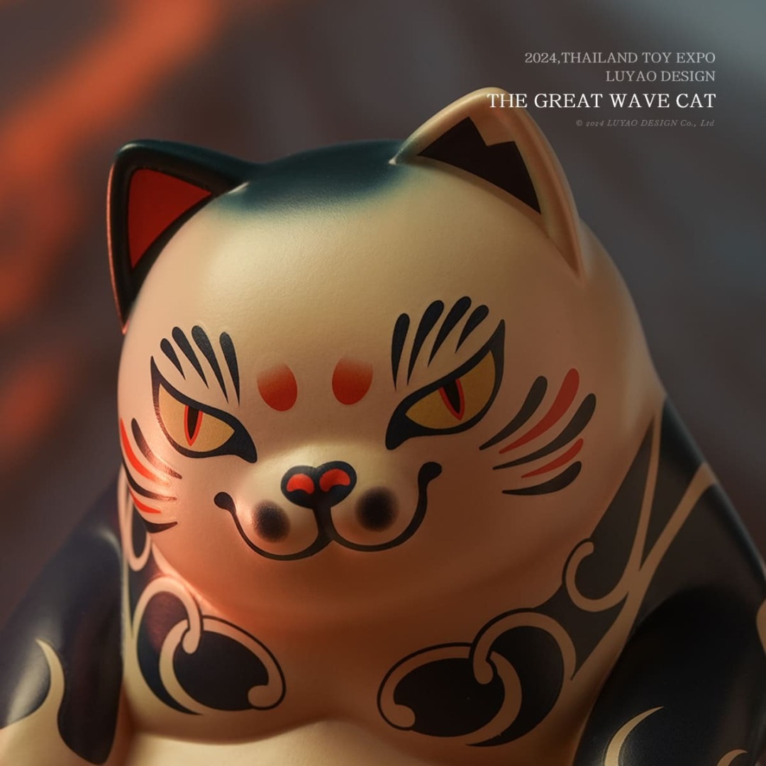 Shou Cai Miao - The Great Wave Cat By Luyao Design