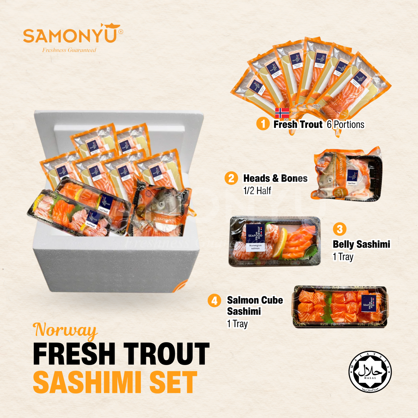 【NORWAY挪威】AIR-FLOWN FRESH TROUT SASHIMI PACKAGE RM188 【PREORDER】