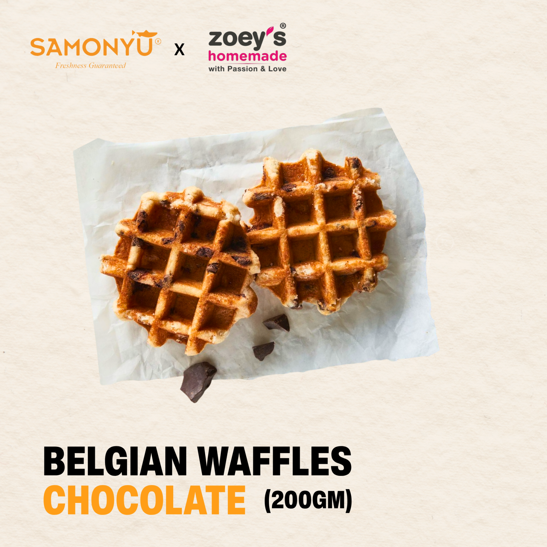 Belgian Waffles (Chocolate Flavour)
