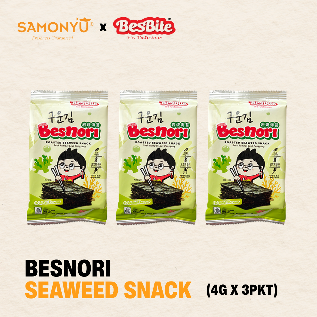 SAMONYU x BesBite BESNORI SEAWEED SNACK (4gm X 3PKT)