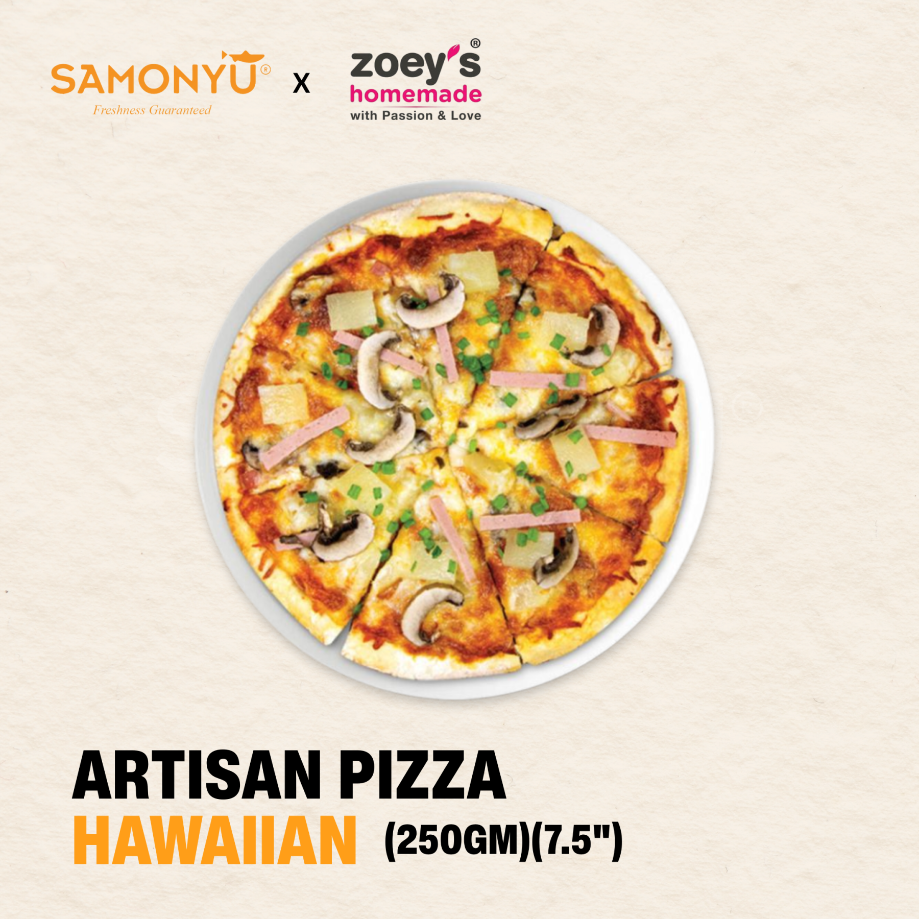 Artisan Hawaiian Pizza (7.5″)