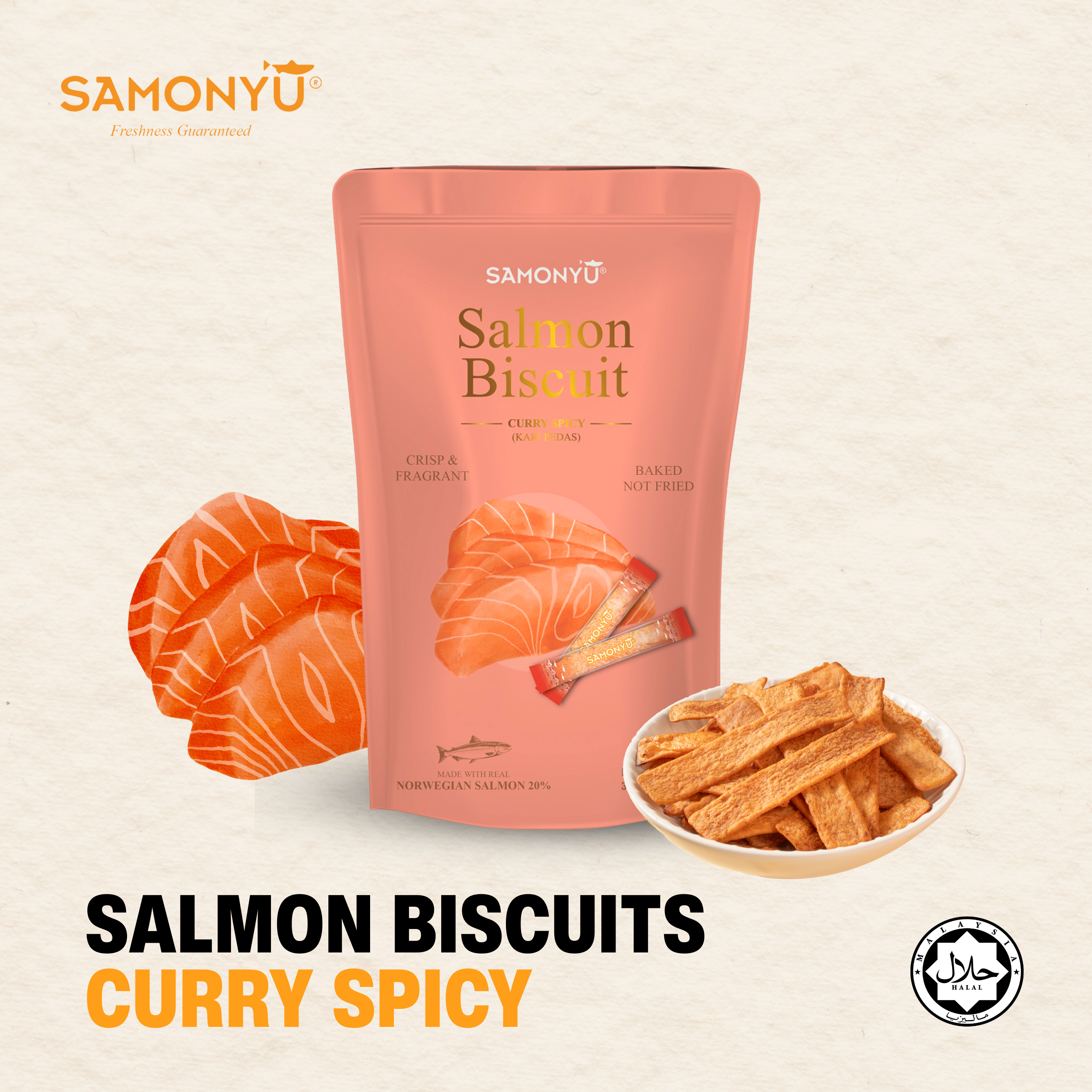 【SAMONYU】CURRY SPICY SALMON BISCUITS