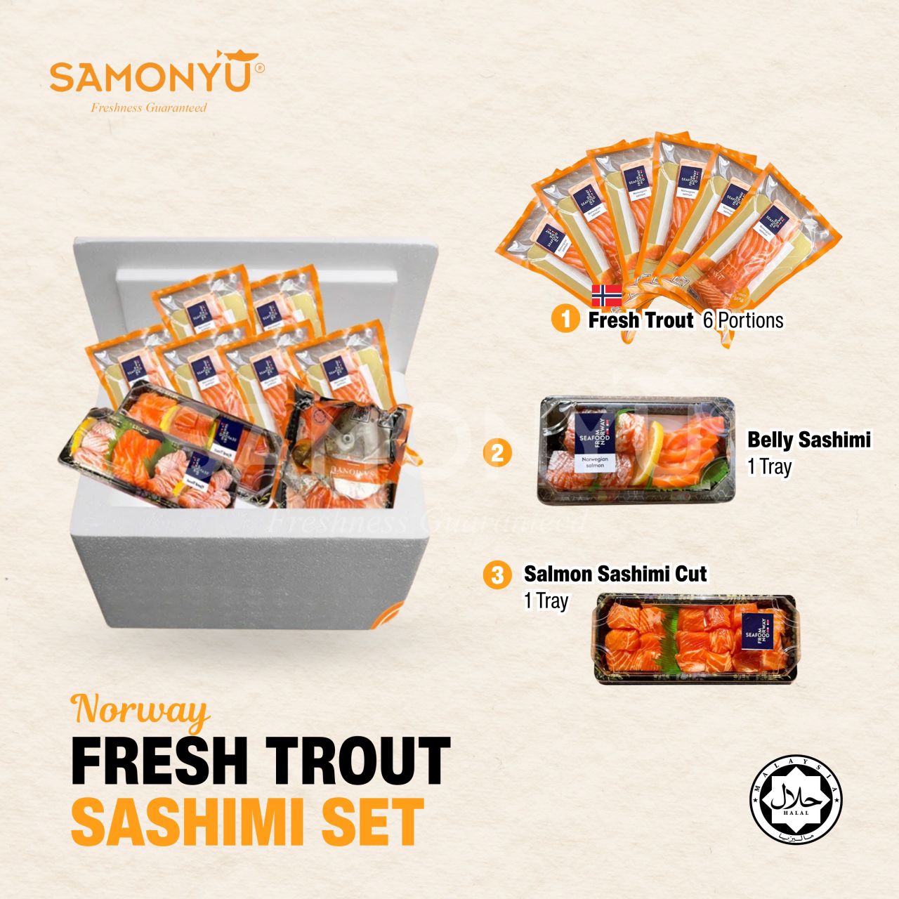 【NORWAY挪威】AIR-FLOWN FRESH TROUT SASHIMI PACKAGE RM150 【PREORDER】