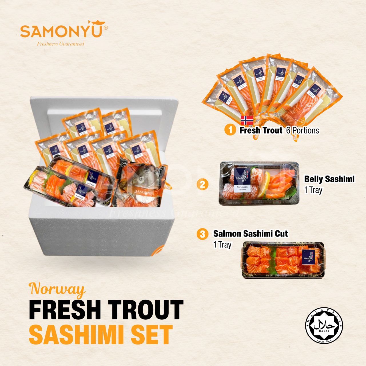 【NORWAY挪威】AIR-FLOWN FRESH TROUT SASHIMI PACKAGE RM150 【PREORDER】
