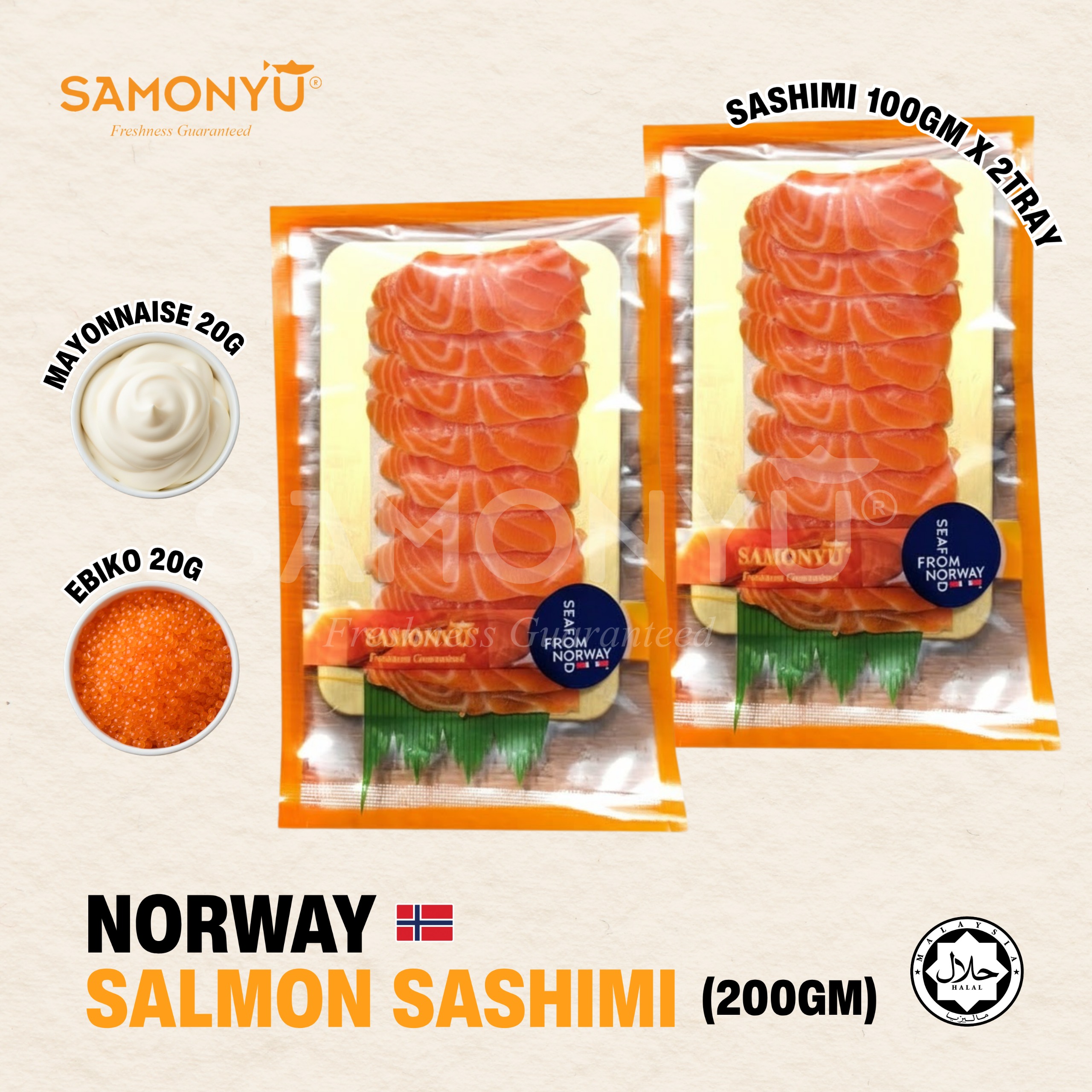 PRE-ORDER [SAMONYU] AIR-FLOWN NORWAY SALMON SASHIMI 200G