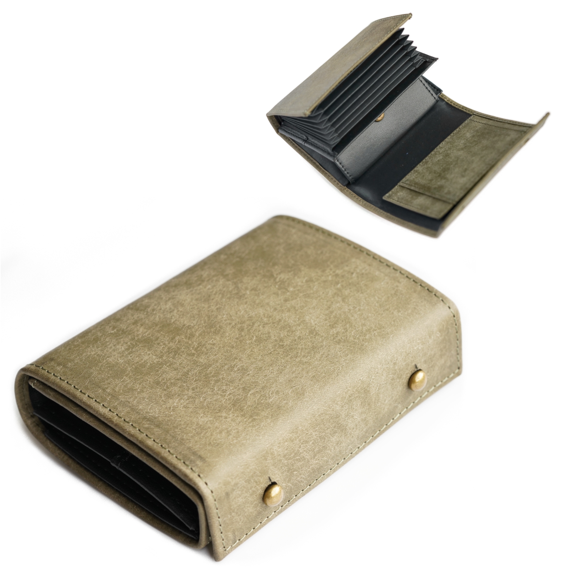 （これは模倣品）蛇腹式 m➕ 財布 エムピウの二つ折り財布 millefoglie P25 ミッレフォッリエ2 箱型の小銭入れ 