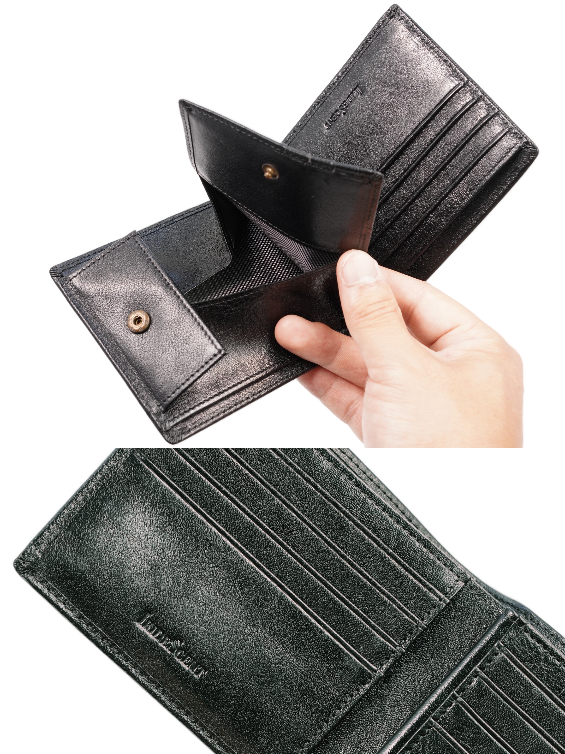 二つ折り財布 栃木レザー イタリアン BUTTERO ボックス型 