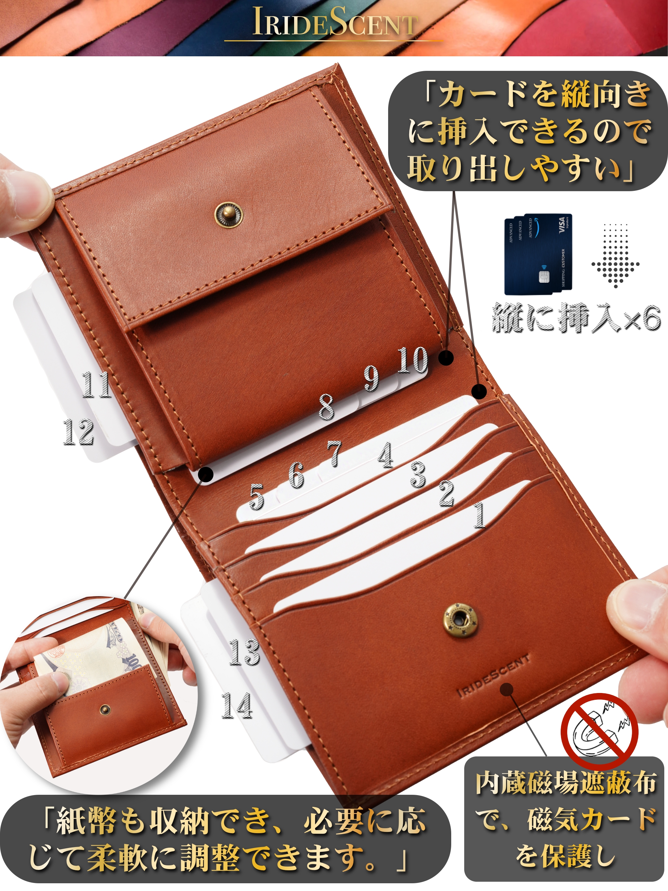 財布 メンズ 二つ折り BUTTERO レザー イタリアン 小銭入れ メンズ財布 薄い 柔らかい 使いやすい 一流の革職人が作る 大容量 本革