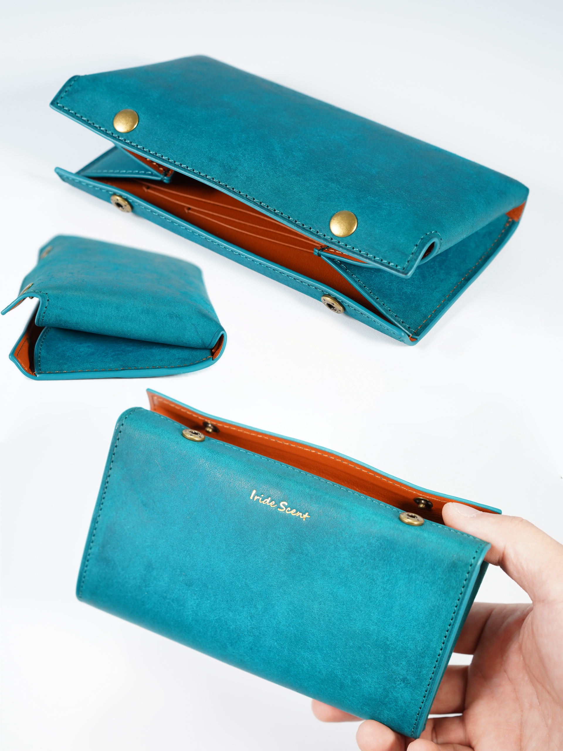 プエブロ レザー コンパクト長財布 ミニ財布 大容量 小型長財布 