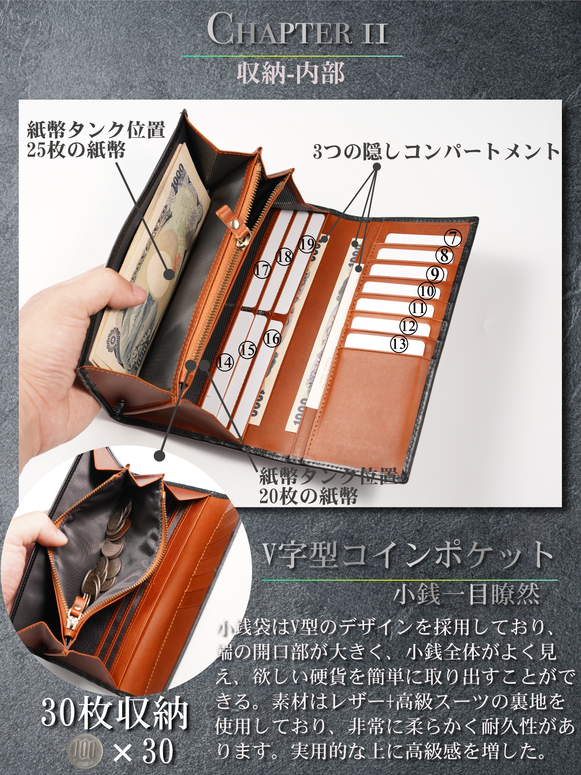 財布 メンズ 長財布 二つ折り 大容量 栃木レザー イタリアン レザー BUTTERO