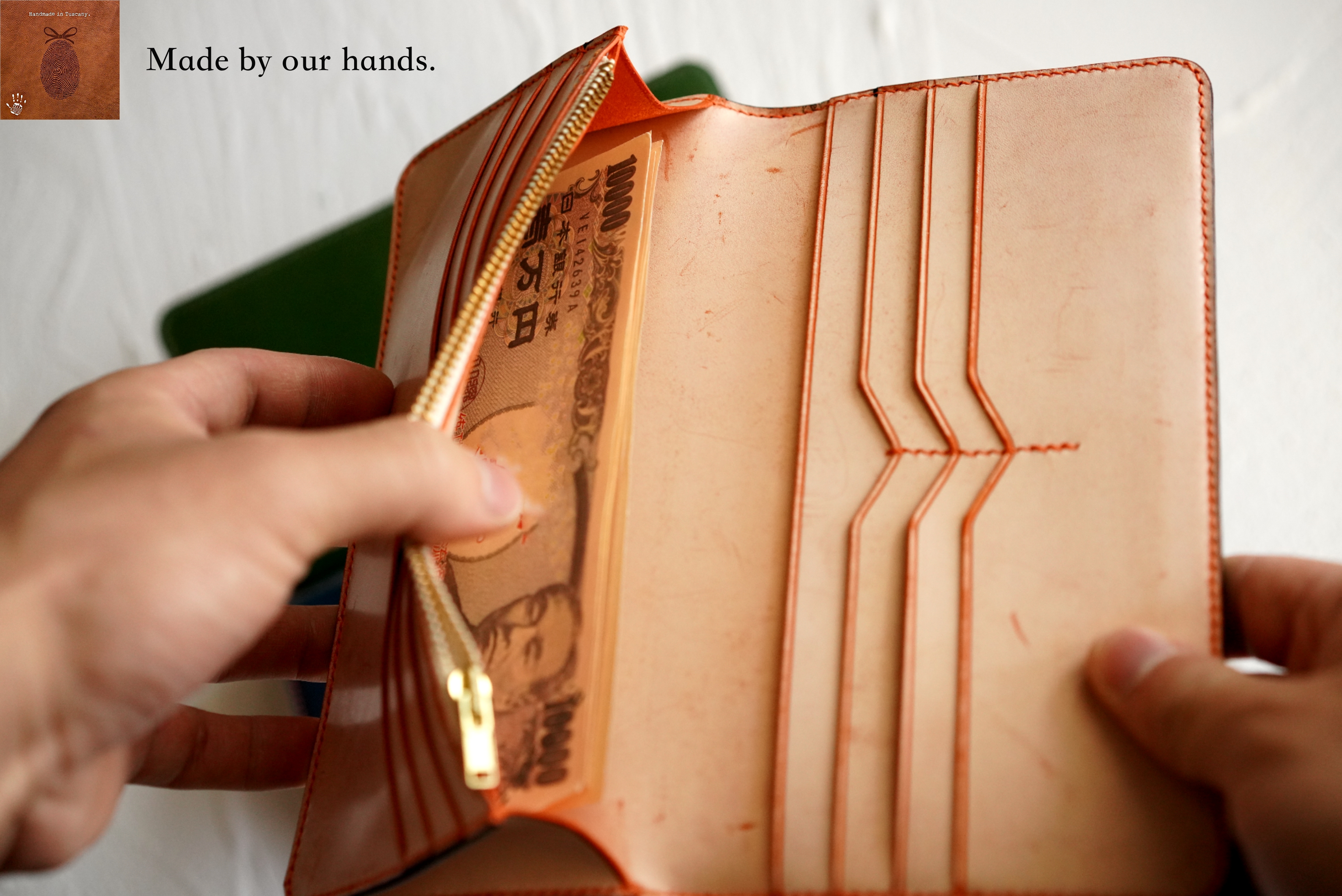 財布 メンズ 長財布 二つ折り レディース イタリアン レザー 本革 大容量 内側までオール本革 紳士 一流の財布職人が作る ブッテーロレザー 高級牛革 Italy Ghost