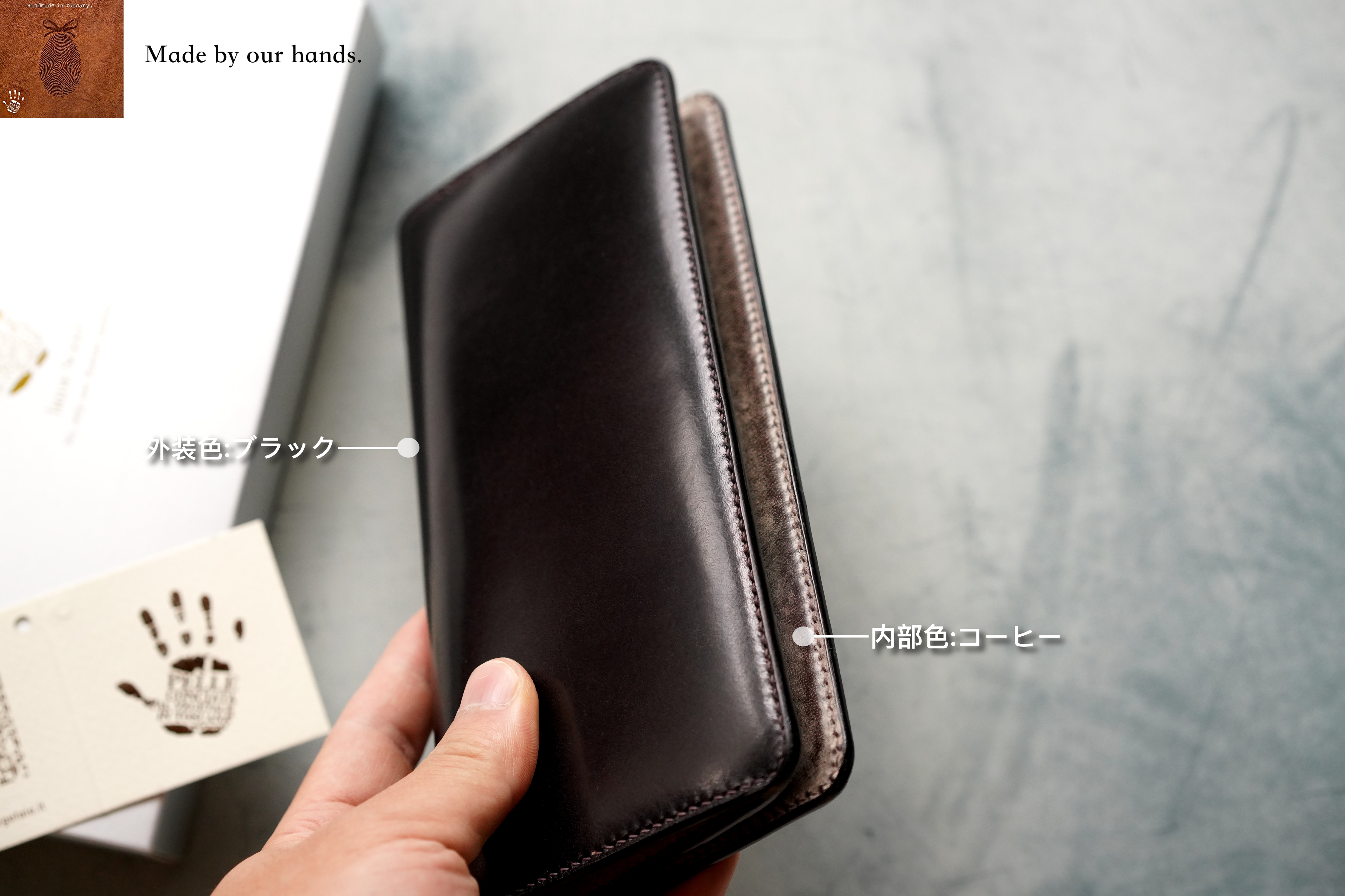 財布 メンズ 長財布 二つ折り レディース イタリアン レザー 本革 大容量 内側までオール本革 紳士 一流の財布職人が作る ブッテーロレザー 高級牛革 Italy Ghost