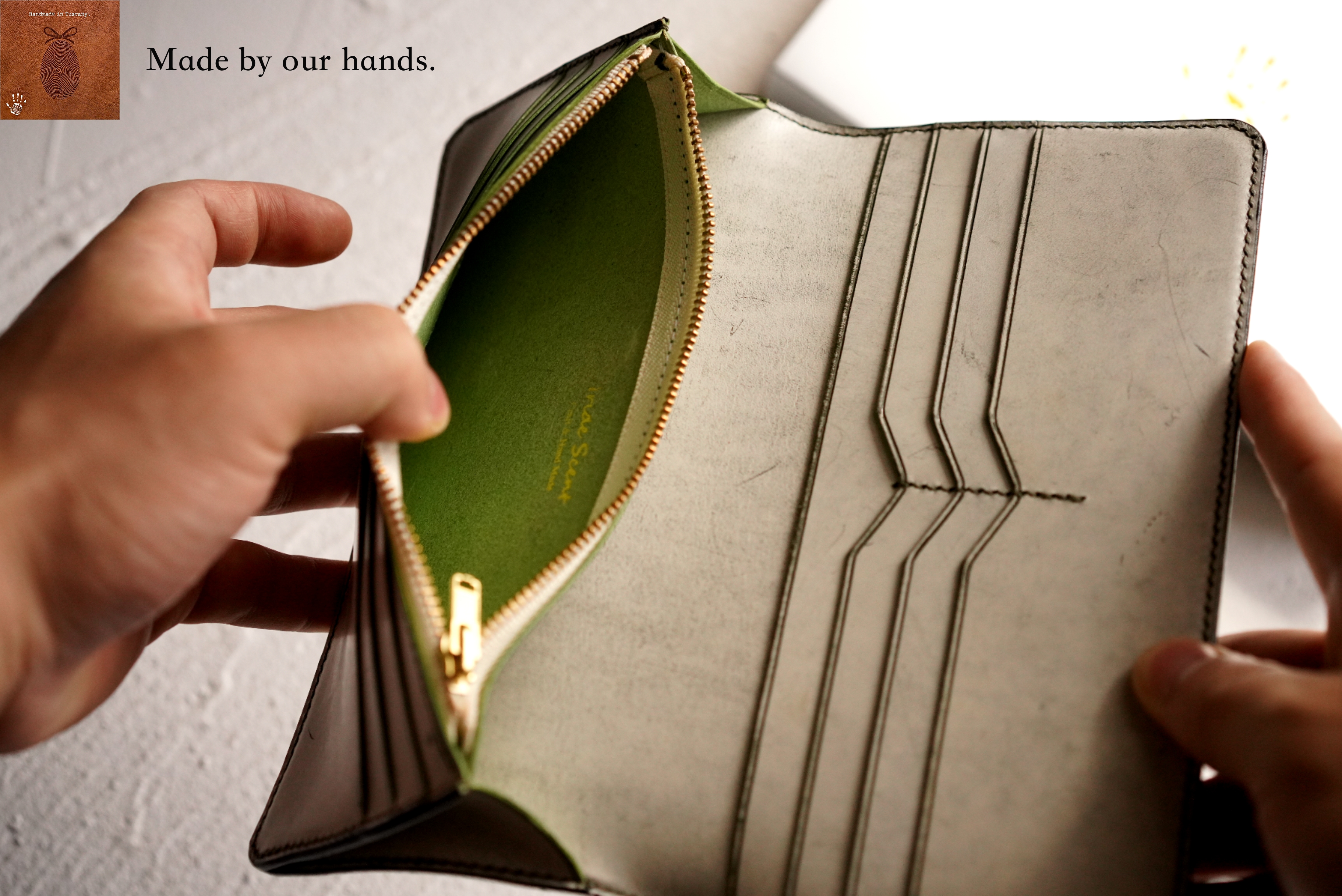 財布 メンズ 長財布 二つ折り レディース イタリアン レザー 本革 大容量 内側までオール本革 紳士 一流の財布職人が作る ブッテーロレザー 高級牛革 Italy Ghost