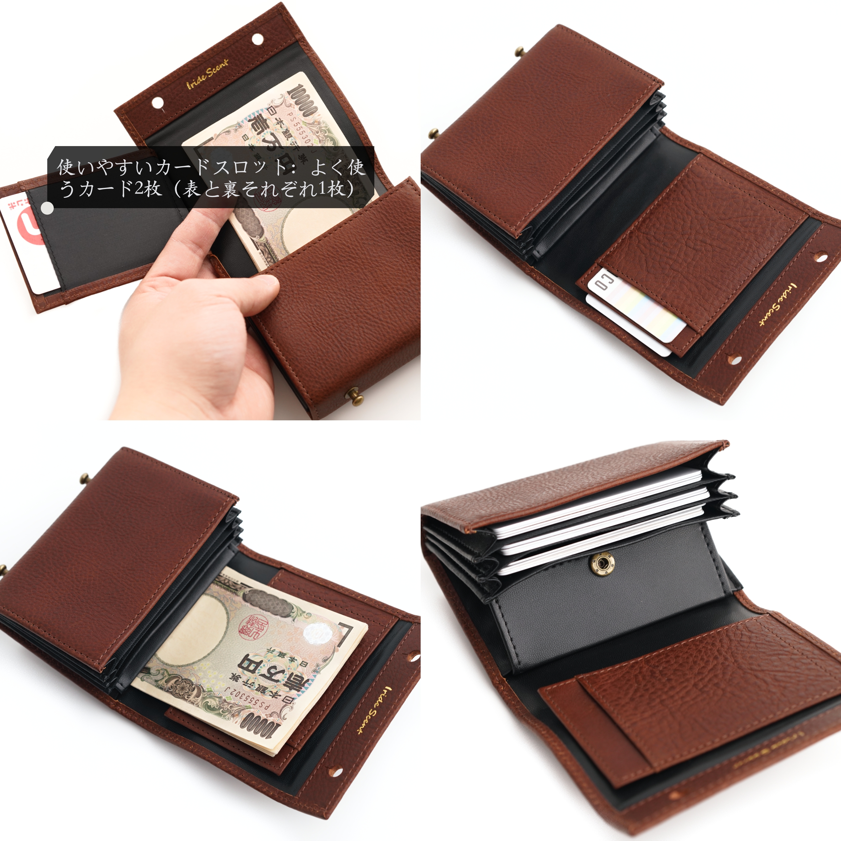 （これは模倣品）イタリア製MBoxレザー m➕ 財布 エムピウの二つ折り財布 millefoglie P25 ミッレフォッリエ2 箱型の小銭入れ 