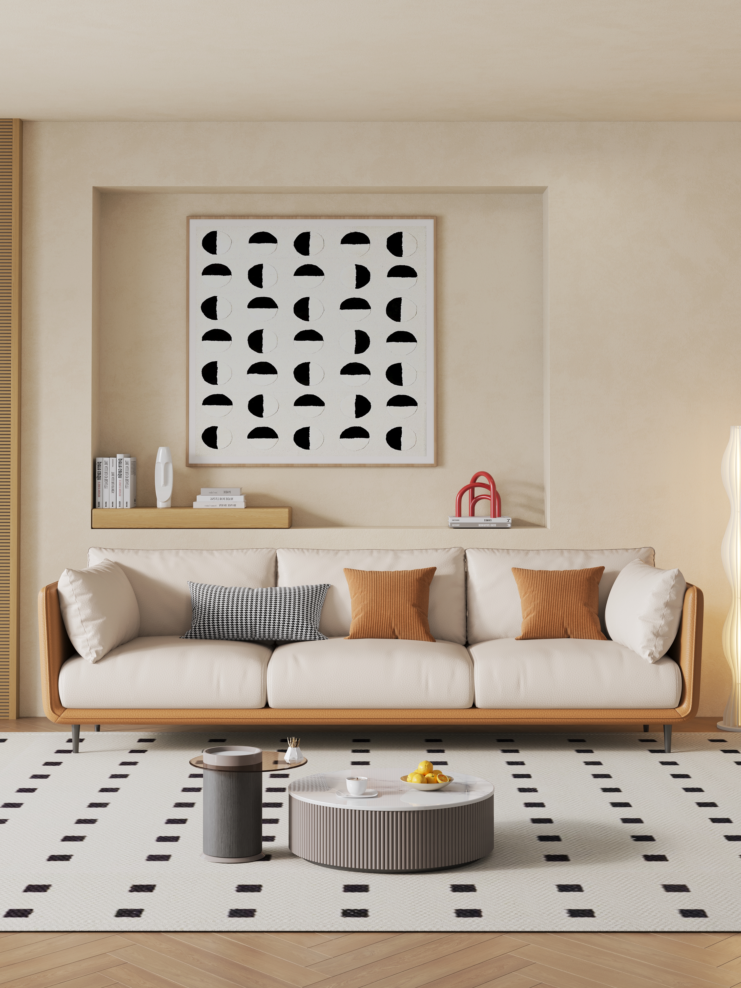 [PRE ORDER]Italian Minimalist Genuine Leather Sofa, Straight-Line Design, Compact Size, Vintage Leather Sofa for Living Room