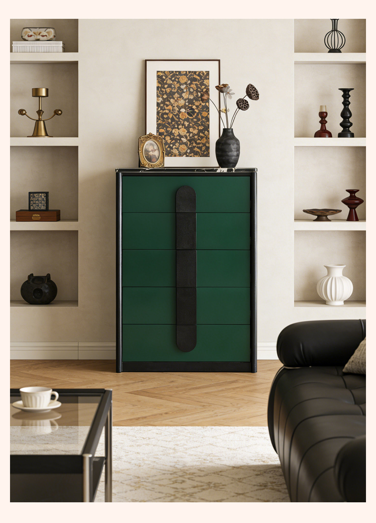 BSYR-VCC-01 [PRE-ORDER] Solid Oak Pure  wood vintage style cabinet living room wall storage retro bedside compartment