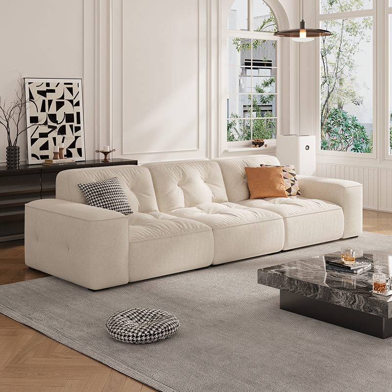 PRE ORDER / BTO PACKAGE - A - SOFA - Italian Minimalist Chenille Sofa – Straight Fabric Couch for Small or Large Living Spaces