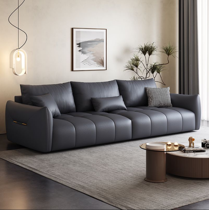 PRE ORDER / BTO PACKAGE - A - SOFA -Modern Light Luxury 3-Seater Sofa – Cat-Scratch Resistant Faux Leather Couch for Small Apartments or Rental Spaces