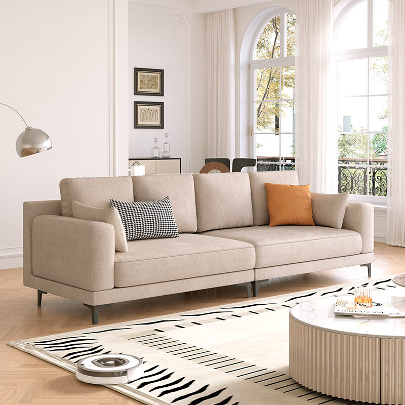 PRE ORDER / BTO PACKAGE - A - SOFA -Modern Cotton-Linen Fabric Multi-Seat Sofa – Straight Design with Multiple Backrests for Small Living Rooms