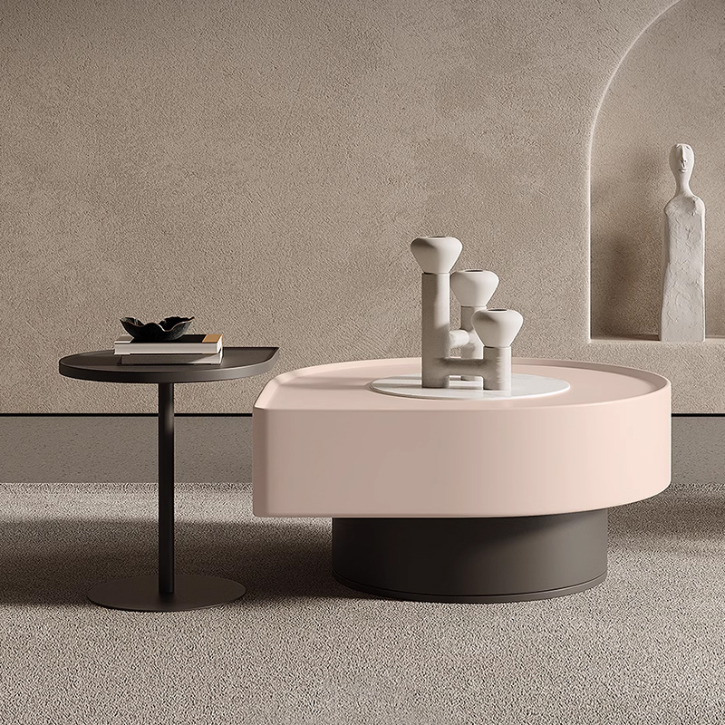 PRE-ORDER Nordic special-shaped light luxury rock plate coffee table simple modern small apartment round size Coffee Table