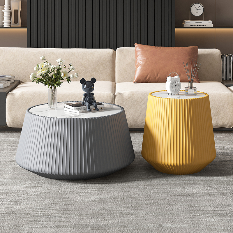 PRE-ORDER Cream style light luxury diamond rock plate small apartment coffee table