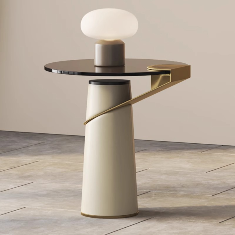 PRE-ORDER Italian light luxury glass side table sofa living room corner table modern simple high-end 