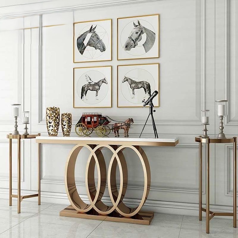 PRE-ORDER Light luxury porch cabinet stainless steel porch table 