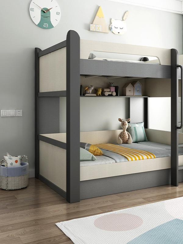 [Pre order] Solid Wood Children's Bunk Bed with Ladder Cabinets and Mattresses for Parent-Child Use