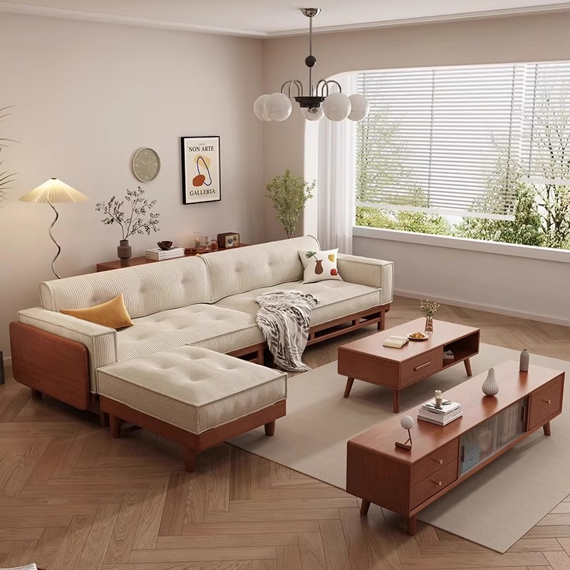 [PRE-ORDER] Simple Solid wood sofa for modern small apartment living room 