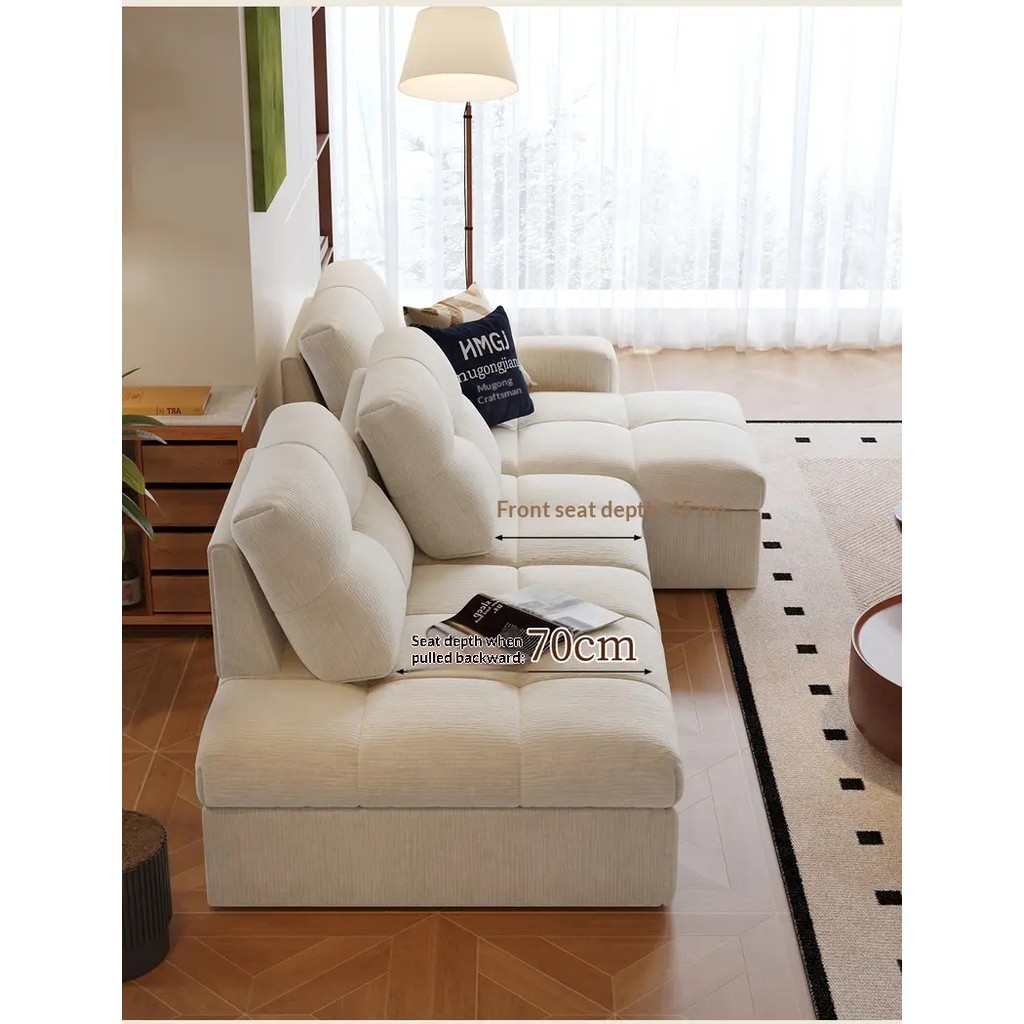 【Pre Order Customizable】Wood Palace Pixel Sofa Bed Wind Storage. Small Household Integrated Dual Use Sofa 2025 New Model