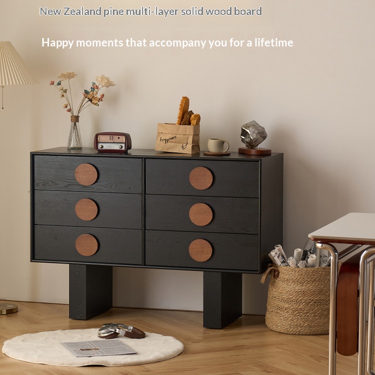PRE-ORDER] 6-Drawer Storage Chest - Leather Round Knobs.