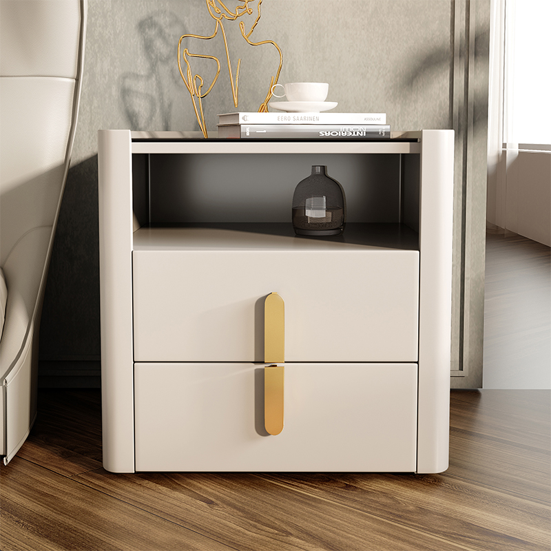 Modern Light Luxury Bedside Cabinet – High-End Lacquered Nightstand with Storage, INS Style for Bedroom Decor