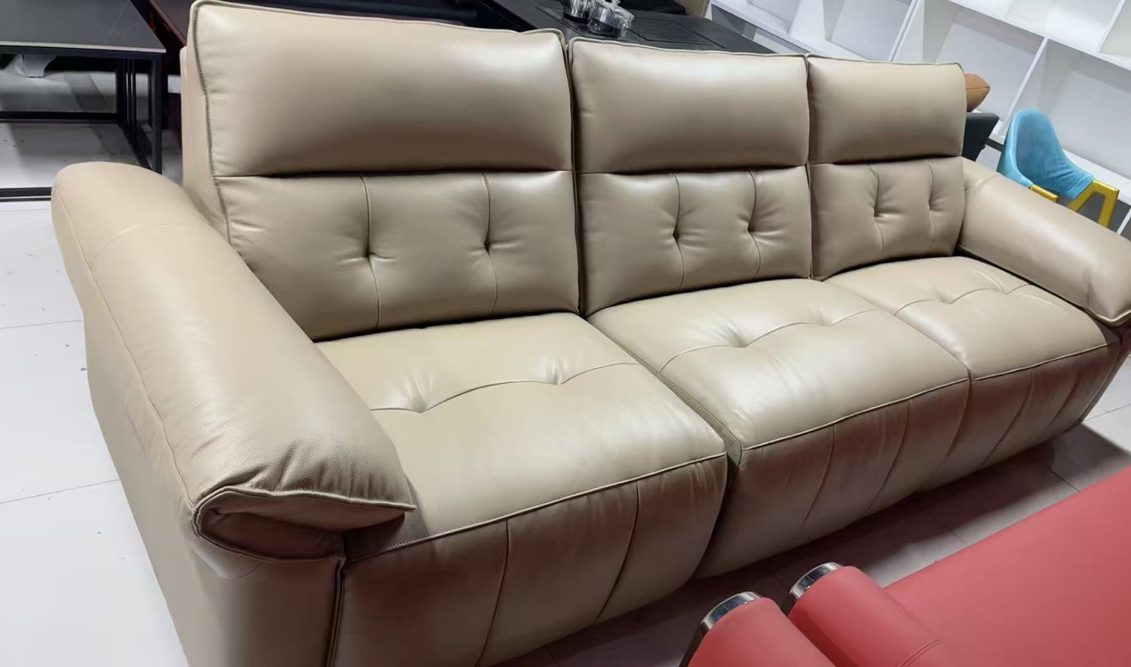 ( PRE - ORDER ) MEERKAT SHOWROOM Top-Grain Leather Electric Recliner Sofa – Modern Zero-Wall Design for Living Room