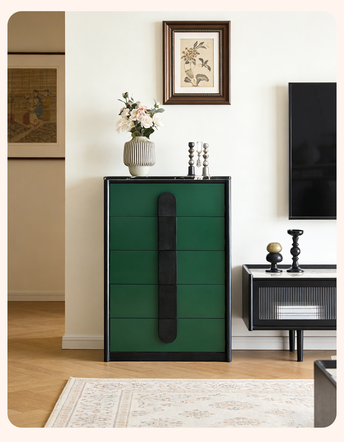 BSYR-VCC-01 [PRE-ORDER] Solid Oak Pure  wood vintage style cabinet living room wall storage retro bedside compartment