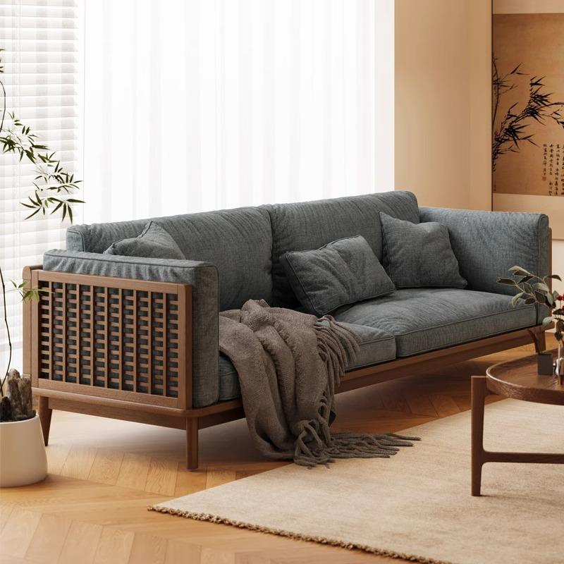 Song's aesthetic all-solid wood sofa for living room