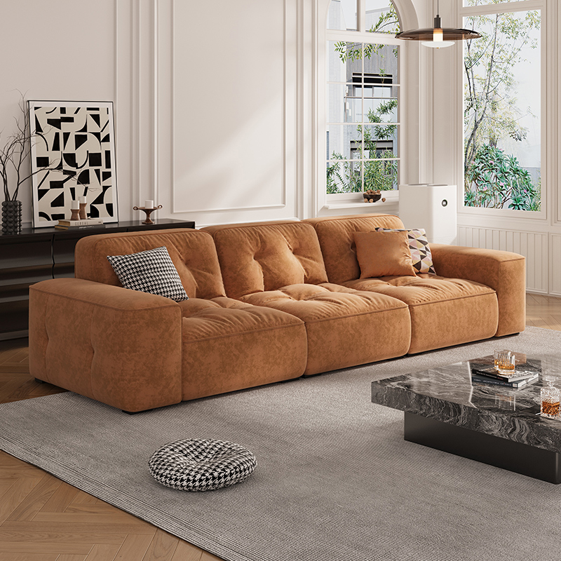 PRE ORDER / BTO PACKAGE - A - SOFA - Italian Minimalist Chenille Sofa – Straight Fabric Couch for Small or Large Living Spaces