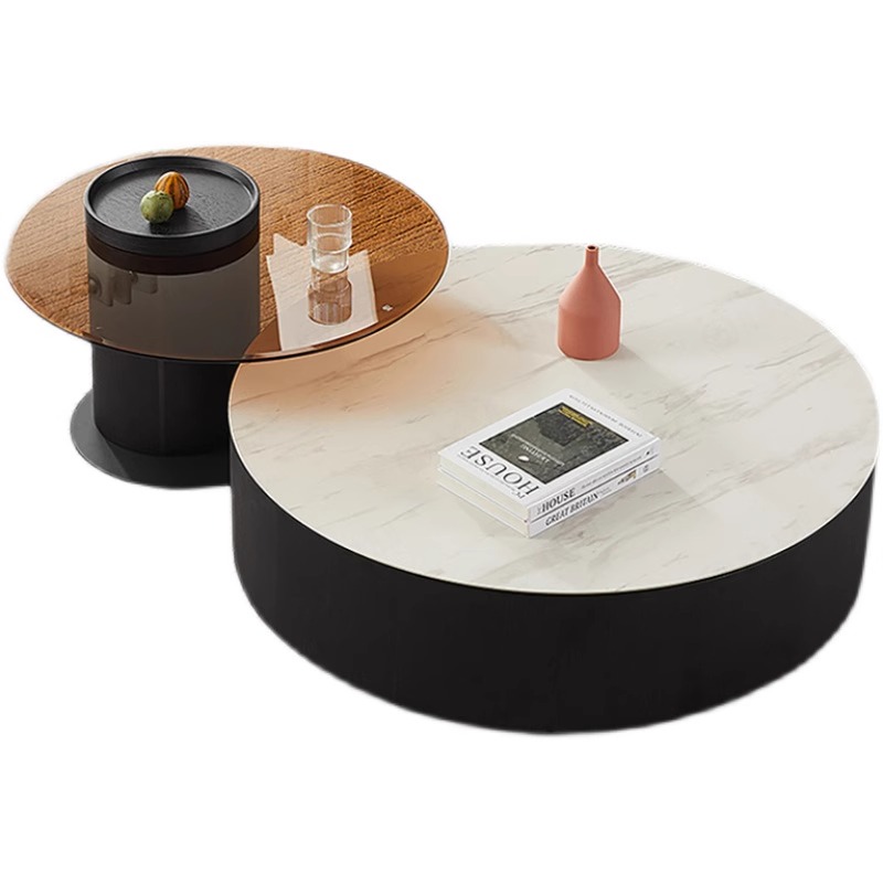 Italian minimalist rock plate size round coffee table modern designer creative size