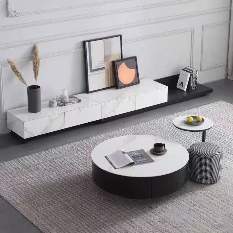 PRE ORDER / BTO PACKAGE - A - TEA TABLE - Italian minimalist rock plate round tea table living room home large and small apartment 