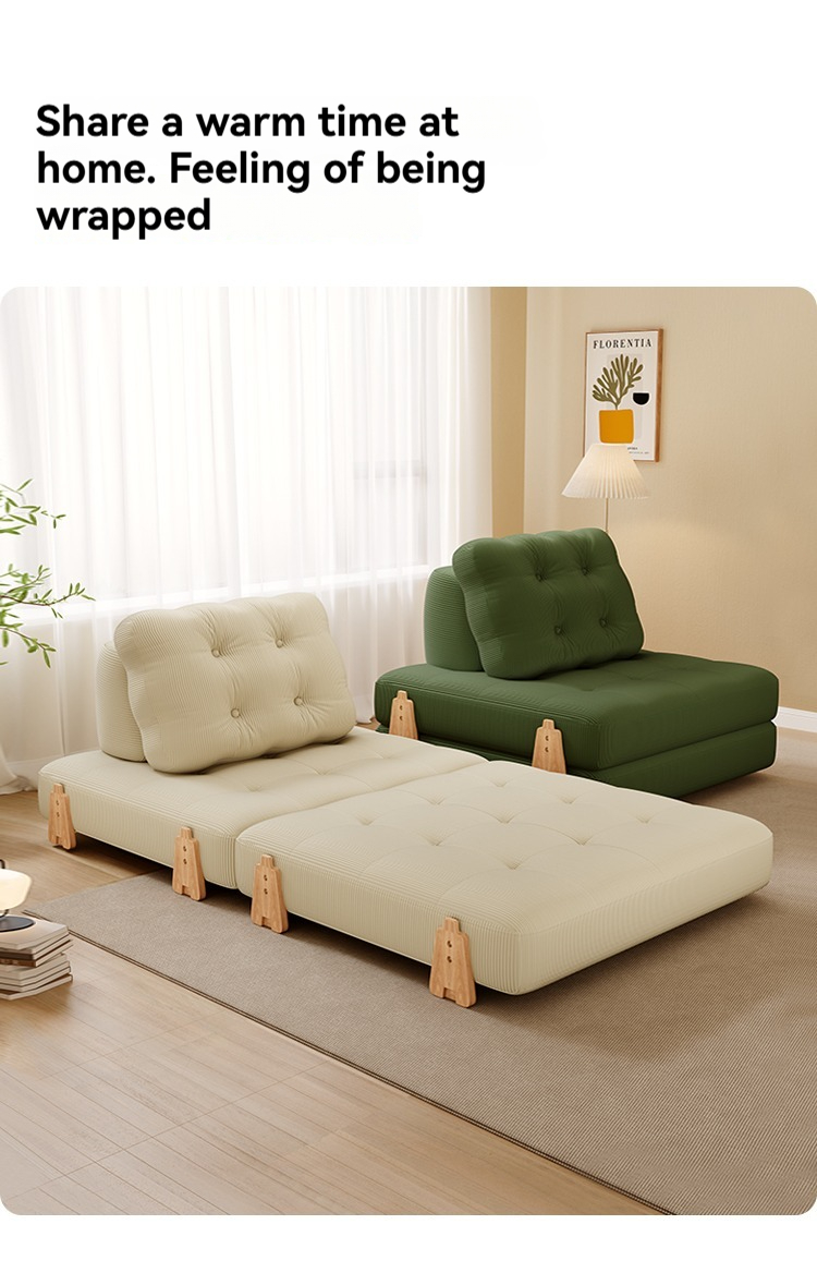 [Pre-order]  Lazy person sofa tofu block living room single sofa bed dual-purpose tatami sofa can sleep and lie folding-Smart-Living